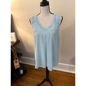 Daniel Rainn Light Blue Sleeveless Blouse Size Medium